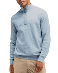 BUTCHER OF BLUE PULLOVER LT CLIFDEN HALF ZIP LAGOON BLUE