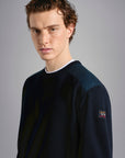 PAUL & SHARK PULLOVER WOOL CREWNECK WITH ICONIC BADGE BLUE NAVY