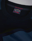 PAUL & SHARK PULLOVER WOOL CREWNECK WITH ICONIC BADGE BLUE NAVY
