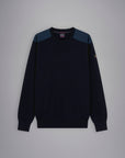 PAUL & SHARK PULLOVER WOOL CREWNECK WITH ICONIC BADGE BLUE NAVY
