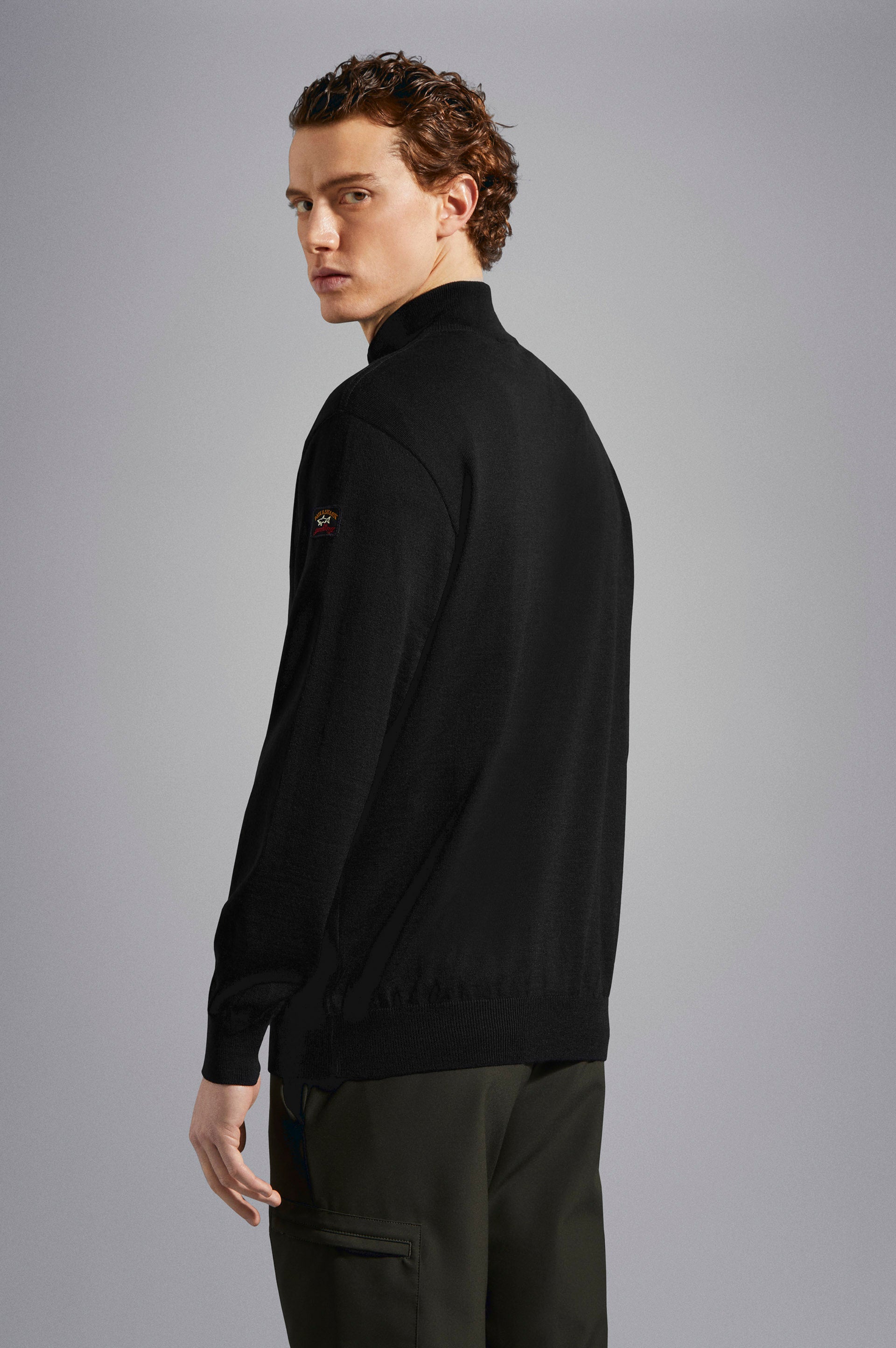 PAUL SHARK PULLOVER WOOL HALF ZIP WITH ICONIC BADGE BLACK Morselt Mode paul-shark-pullover-wool-half-zip-with-iconic-badge-black-morselt-mode