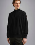 PAUL & SHARK PULLOVER WOOL HALF ZIP WITH ICONIC BADGE BLACK