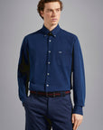 PAUL & SHARK OVERHEMD COTTON DENIM SHIRT BLUE JEANS