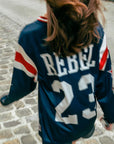COLOURFUL REBEL SWEATER KAYLA FOOTBALL T-SHIRT CANAL BLUE