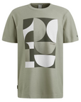 CAST IRON T-SHIRT R-NECK TWILL JERSEY ARTWORK SEAGRASS