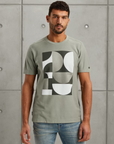 CAST IRON T-SHIRT R-NECK TWILL JERSEY ARTWORK SEAGRASS
