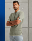 CAST IRON POLO COTTON MODAL HALF ZIP SEAGRASS