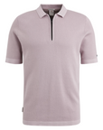 CAST IRON POLO COTTON MODAL HALF ZIP IRIS