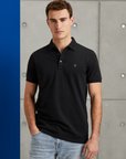 CAST IRON POLO FINE PIQUE STRETCH ESSENTIAL BLACK
