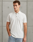 CAST IRON POLO FINE PIQUE STRETCH ESSENTIAL SNOW WHITE