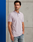 CAST IRON POLO FINE PIQUE STRETCH ESSENTIAL IRIS