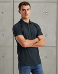 CAST IRON POLO FINE PIQUE STRETCH ESSENTIAL SEA STORM