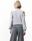 CATWALK JUNKIE SWEATER RELAXED OPEN SHOULDER GREY MELANGE