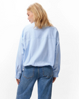 CATWALK JUNKIE BLOUSE MET TUCK IN EFFECT CHAMBRAY STRIPE BLUE