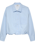 CATWALK JUNKIE BLOUSE MET TUCK IN EFFECT CHAMBRAY STRIPE BLUE