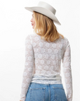 CATWALK JUNKIE TOP STRETCH LACE LONGSLEEVE OFF WHITE