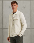 CAST IRON OVERSHIRT BUTTON JACKET SOFT BLEND VAPOROUS GRAY