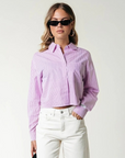 COLOURFUL REBEL BLOUSE ALIYA STRIPE BOXY ORCHID PINK