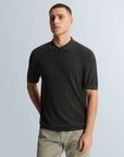CAST IRON POLO REGULAR FIT SOSO STRETCH BLACK SAND