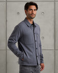 CAST IRON OVERSHIRT BUTTON JACKET INTERLOCK GRISAILLE