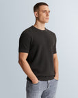 CAST IRON T-SHIRT REGULAR FIT COTTON MODAL BLACK SAND