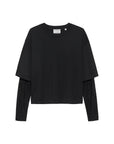 CATWALK JUNKIE T-SHIRT LOOSE FIT WITH LACE SLEEVES BLACK