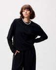CATWALK JUNKIE T-SHIRT LOOSE FIT WITH LACE SLEEVES BLACK