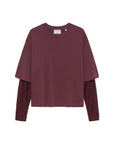 CATWALK JUNKIE T-SHIRT LOOSE FIT WITH LACE SLEEVES WINETASTING
