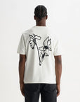 WAX LONDON T-SHIRT DEAN SS TEE PAINTED FLOWER OFF WHITE/BLACK