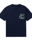 DENHAM T-SHIRT WAVE POCKET TEE HCJ HEAVY CORE JERSEY MEDIEVAL BLUE