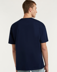 DENHAM T-SHIRT WAVE POCKET TEE HCJ HEAVY CORE JERSEY MEDIEVAL BLUE