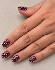 FREAKY NAILS GELNAGELS PRESS-ON BURGUNDY PINK DOTS ♥