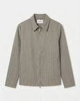 CISZERE OVERSHIRT EVANDER SUIT ZIP SHIRT PINSTRIPED TAUPE
