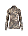 COSTER COPENHAGEN TOP EVE MESH TURTLENECK LEO PRINT