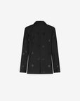 FIFTH HOUSE BLAZER JORDEN WITH PINSTRIPE AND LOGOS BLACK