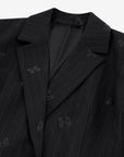 FIFTH HOUSE BLAZER JORDEN WITH PINSTRIPE AND LOGOS BLACK