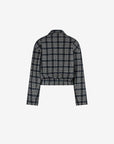 FIFTH HOUSE BLAZER JORDYN CROPPED WITH CHECKED PATTERN NAVY NIGHT