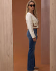 FIFTH HOUSE JEANS INDIE FLARED NAVY BLAZER