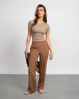 FIFTH HOUSE PANTS IVEY DARK CAMEL