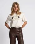 FIFTH HOUSE T-SHIRT JULY MET LOGO VAN STRASS SOFT WHITE