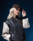 FIFTH HOUSE JACKET JUDE VARSITY BOMBERJACK BLACK/SOFT WHITE