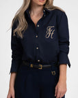 FIFTH HOUSE BLOUSE OSAN EVENING BLUE
