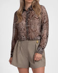 FIFTH HOUSE BLOUSE OLICIA SNAKE HUMMUS
