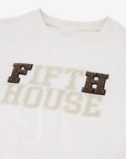 FIFTH HOUSE T-SHIRT JULY MET LOGO VAN STRASS SOFT WHITE