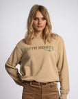 FIFTH HOUSE SWEATER JULES LOGO OVERSIZED CAMEL GOLD