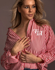 FIFTH HOUSE BLOUSE GARDEZ STRIPE RACING RED/WHITE