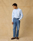 FORÉT OVERHEMD FLAG REGULAR FIT OXFORD SHIRT LIGHT BLUE STRIPE