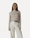ANOTHER-LABEL TOP ENITH L/S SANDSHELL