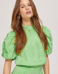 HARPER & YVE BLOUSE MACEY TOP GREEN BLOSSOM