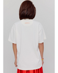 HARPER & YVE X TESSA T-SHIRT TROPICAL-SS OFF WHITE